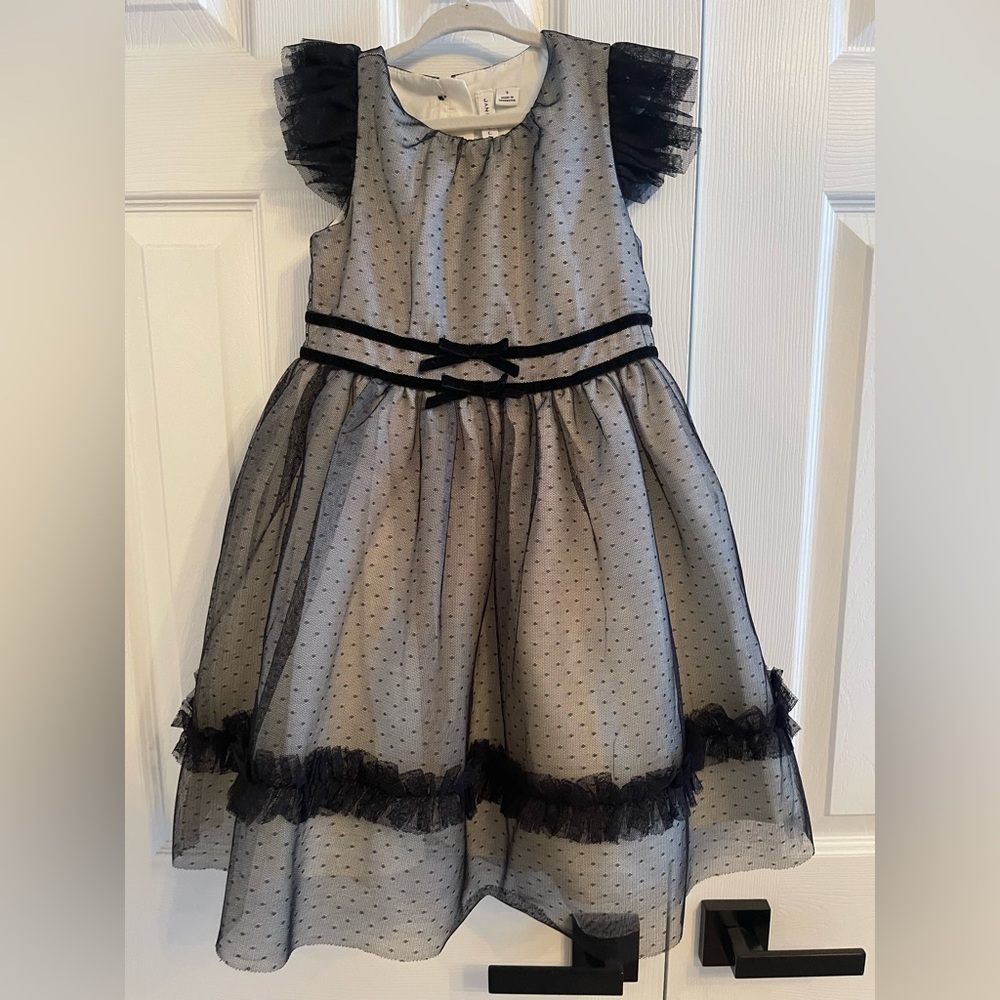 Janie and Jack Black tulle Overlay Dress